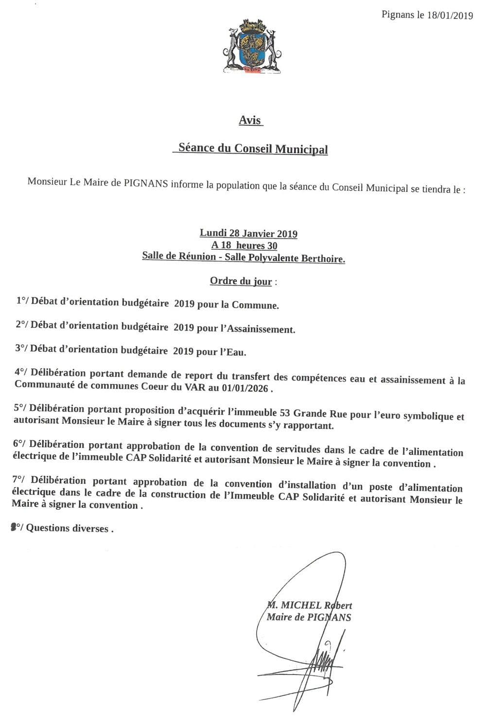 20190128 ConseilMunicipal