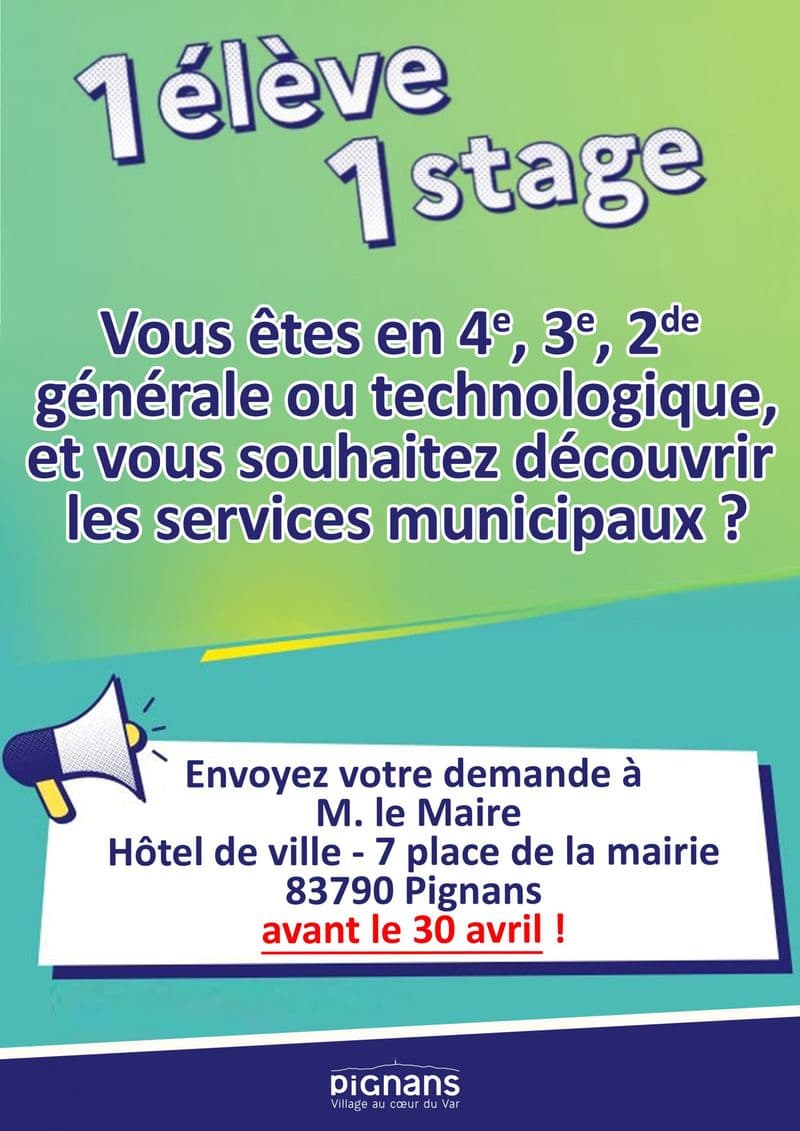 Affiche : 2025 1eleve1stage affiche