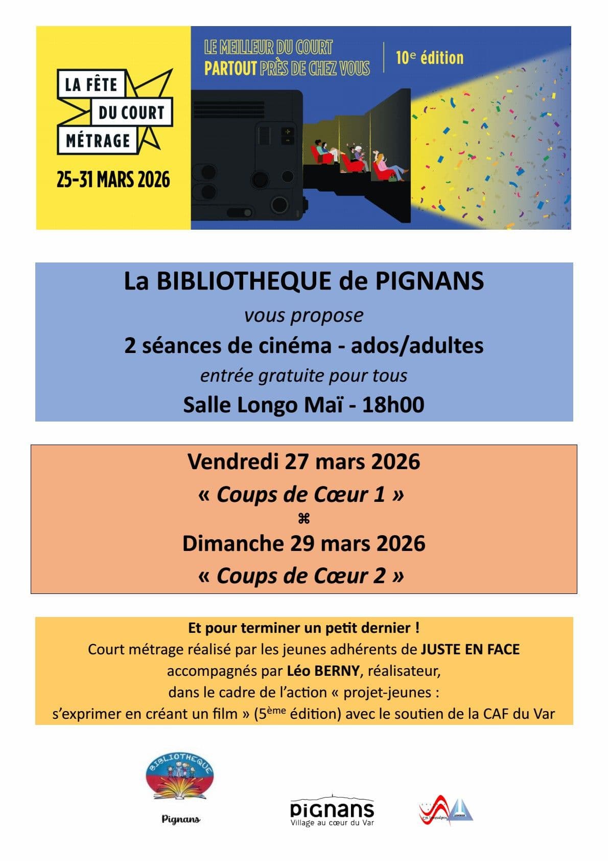 Affiche : Affiche fete du court metrage 2026