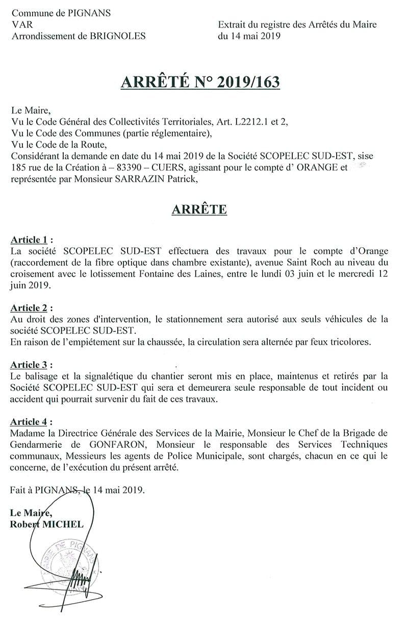 Affiche : Arrete 2019 163 saintroch