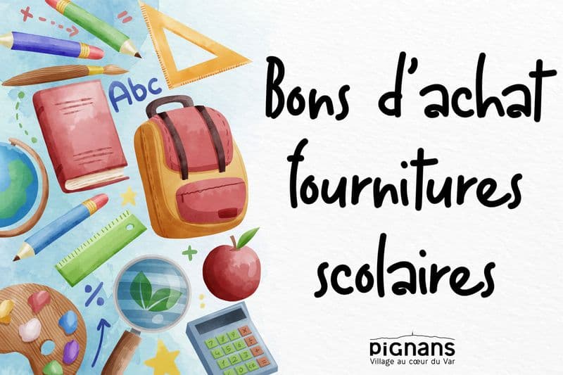 Bons achat rentree scolaire pignans