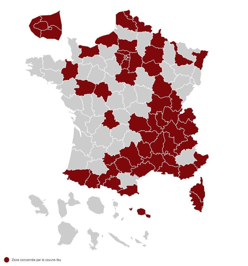 Affiche : Carte couvre feu