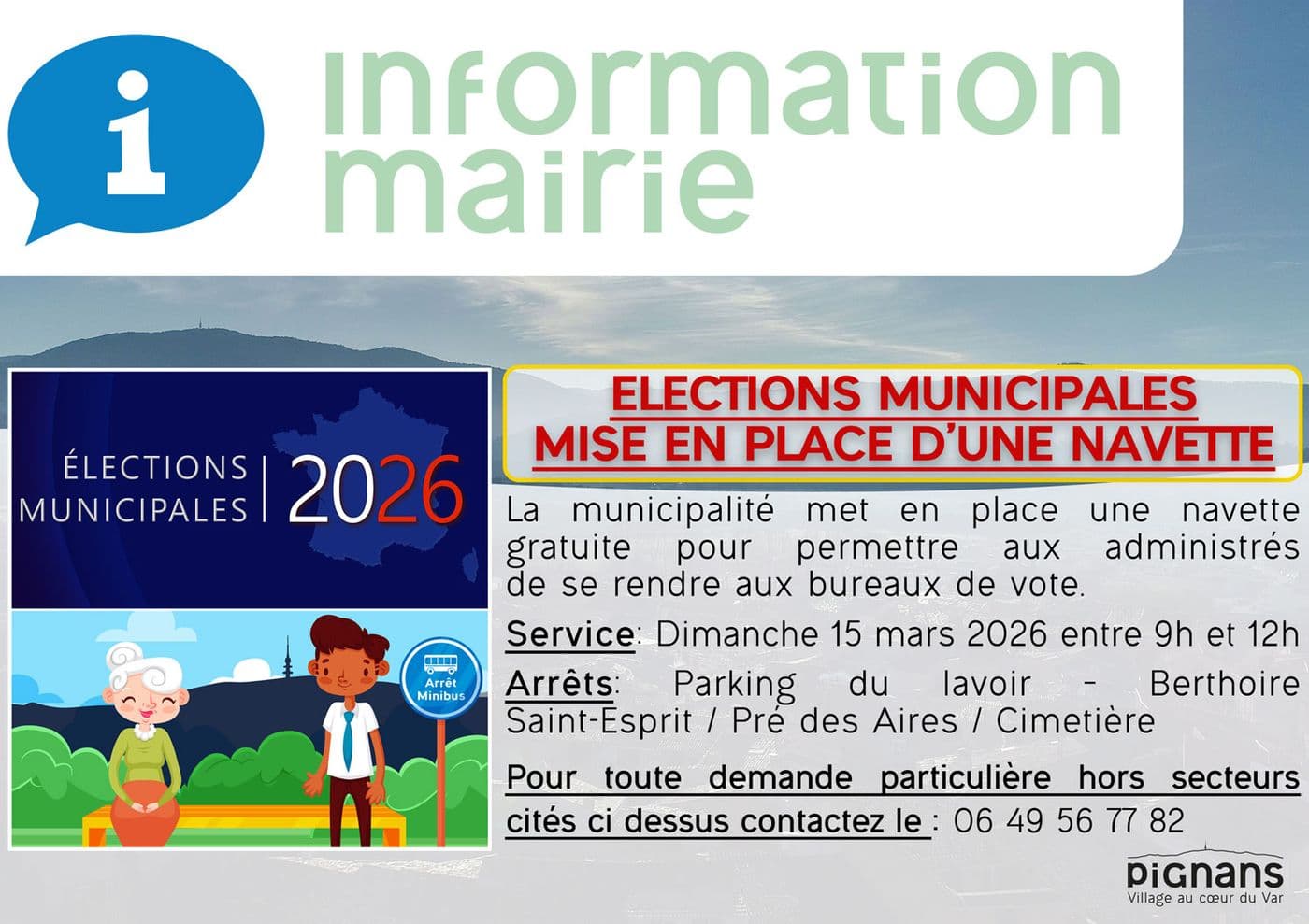 Information mairie navette elections