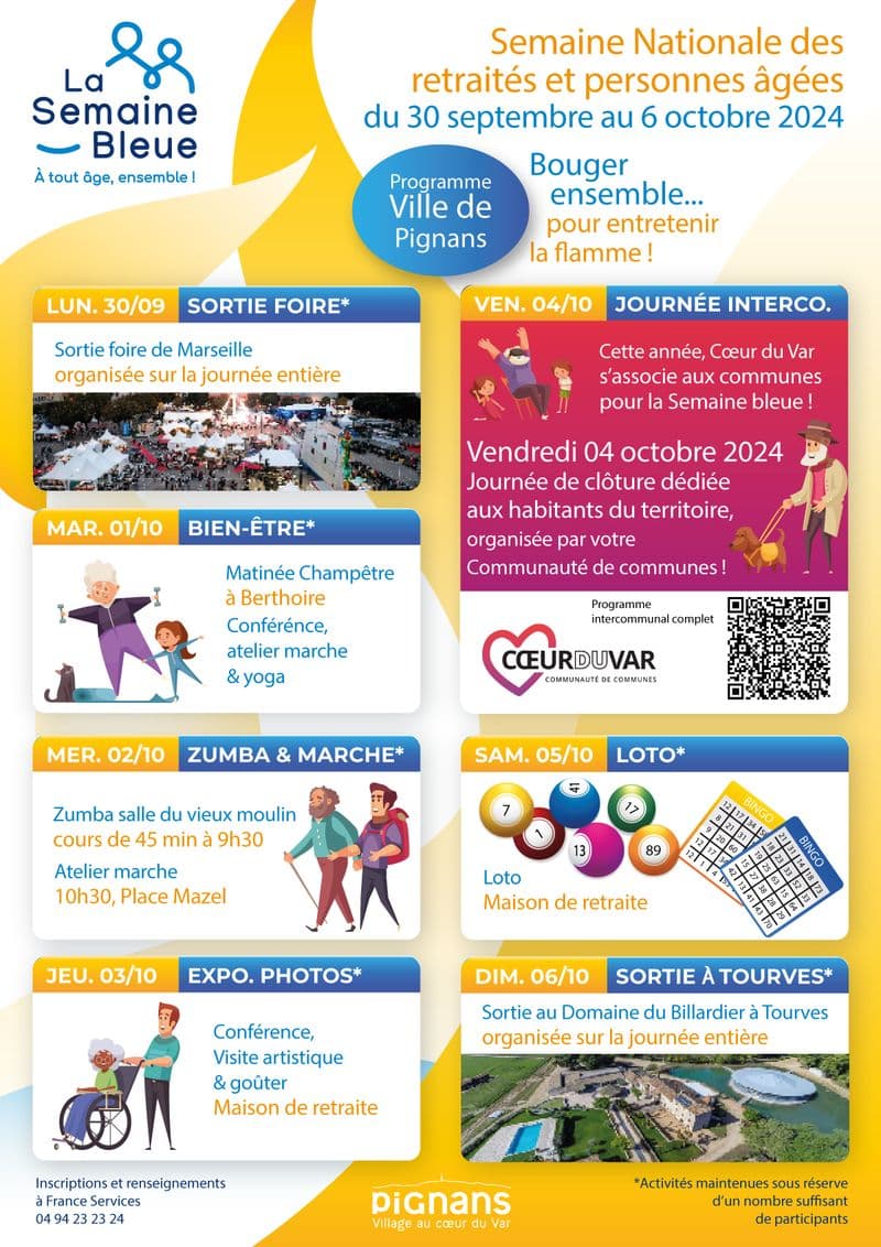 Affiche : Programmepignanssemainebleu2024