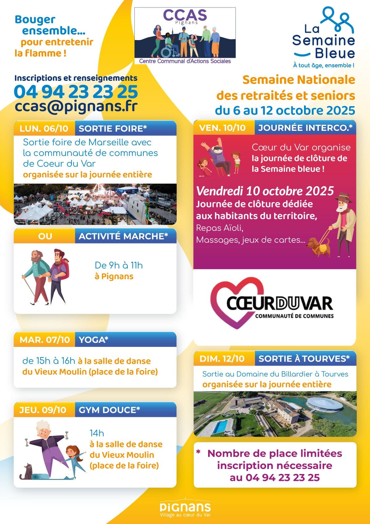 Affiche : Programmepignanssemainebleue2025