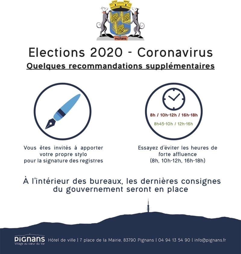 Affiche : 202003 pignans election coronavirus affiche bureaux