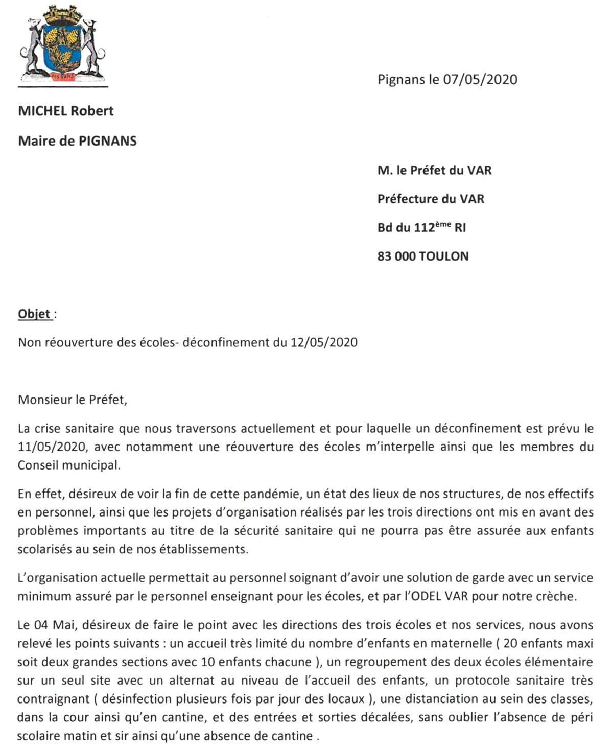 202005 lettre prefet covid ecoles 1 2