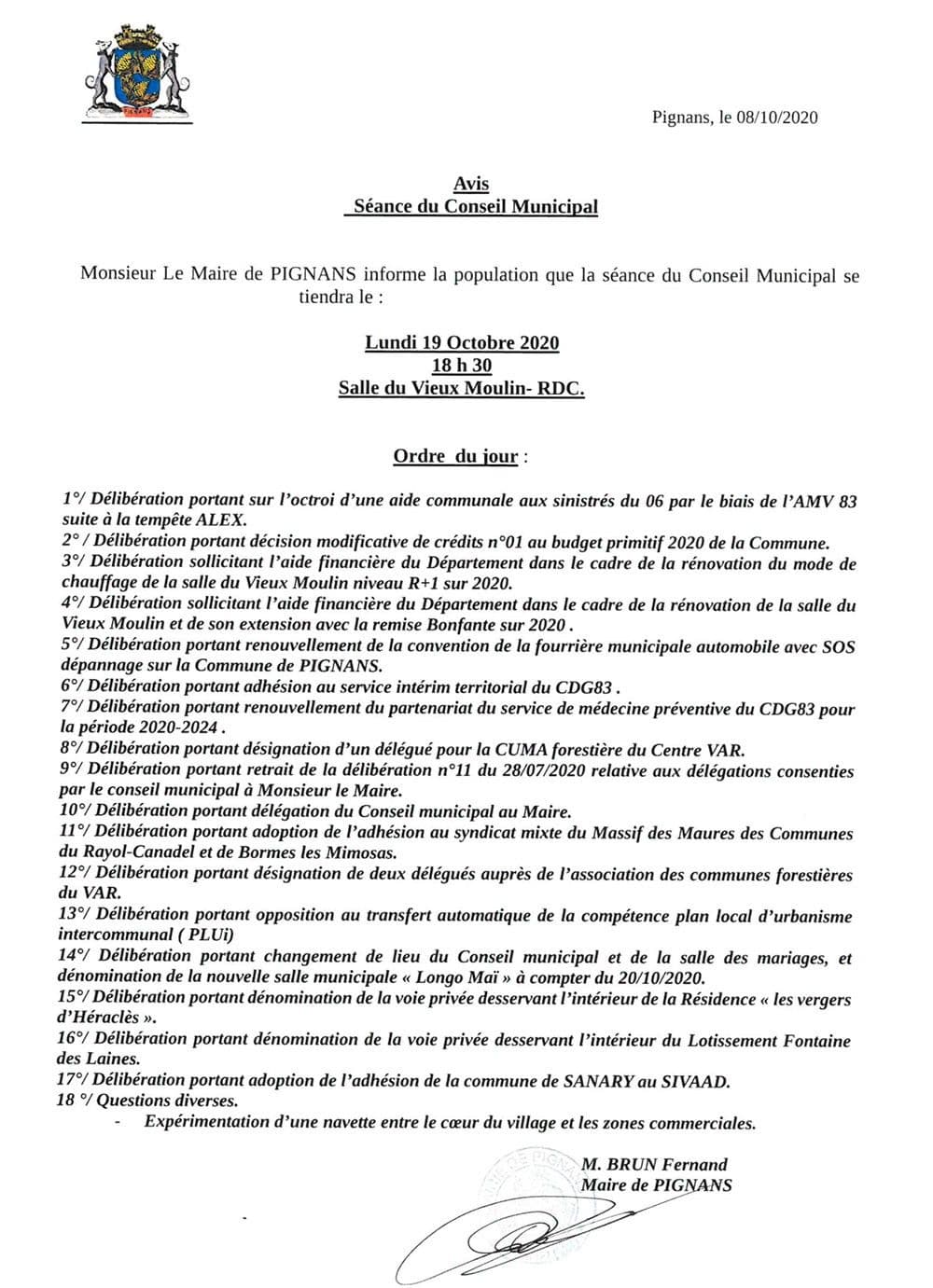 20201019 conseil municipal avis