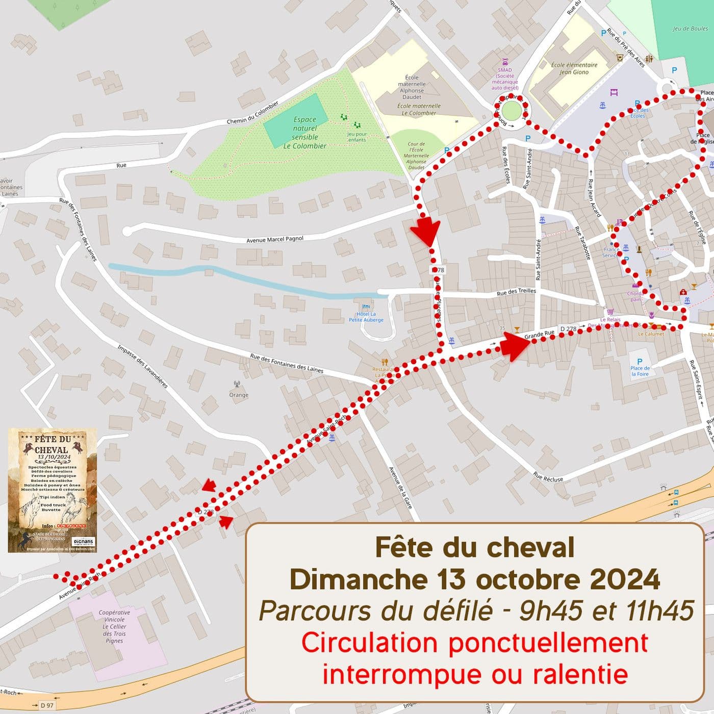 Affiche : 20241013 fete cheval plan circulation