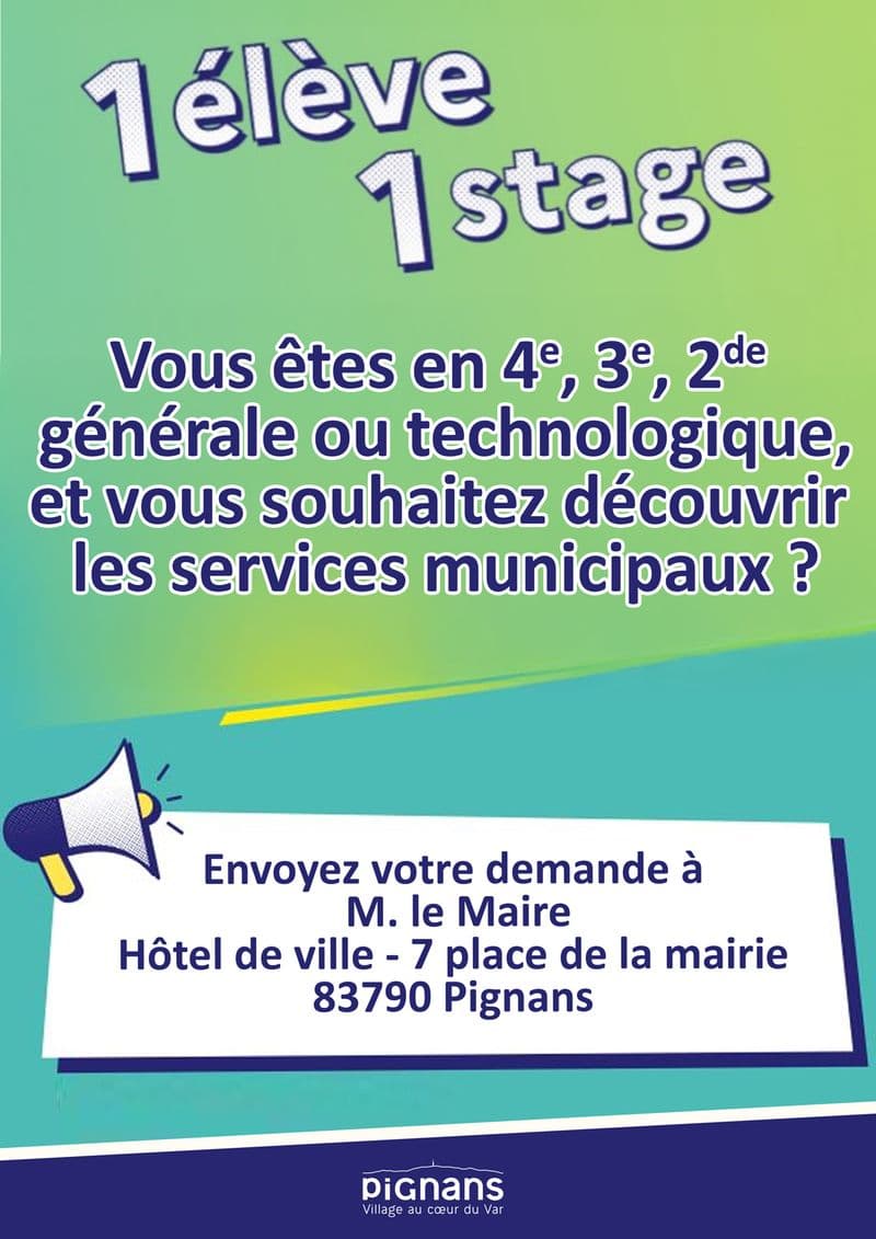 Affiche : 2026 1eleve1stage affiche