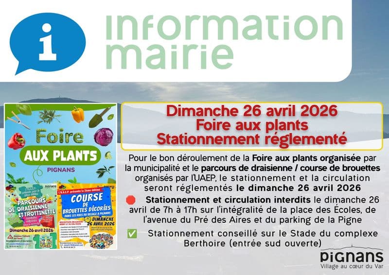 Affiche : 2026 information parking foireauxplants