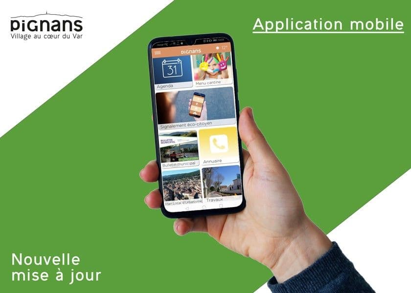 Application mobile pignans nouvelle mise a jour