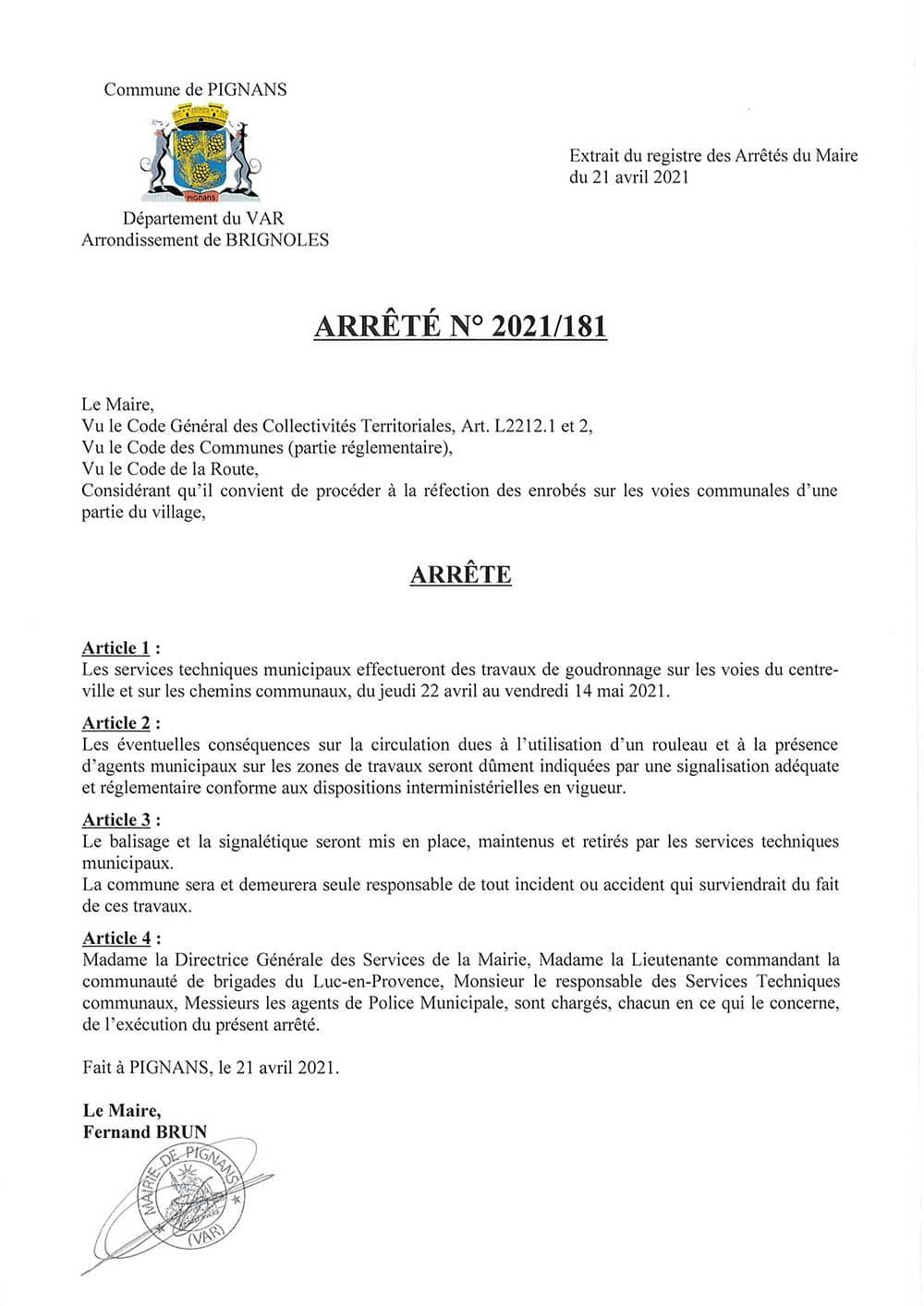 Affiche : Arrete 2021 181 debroussaillage