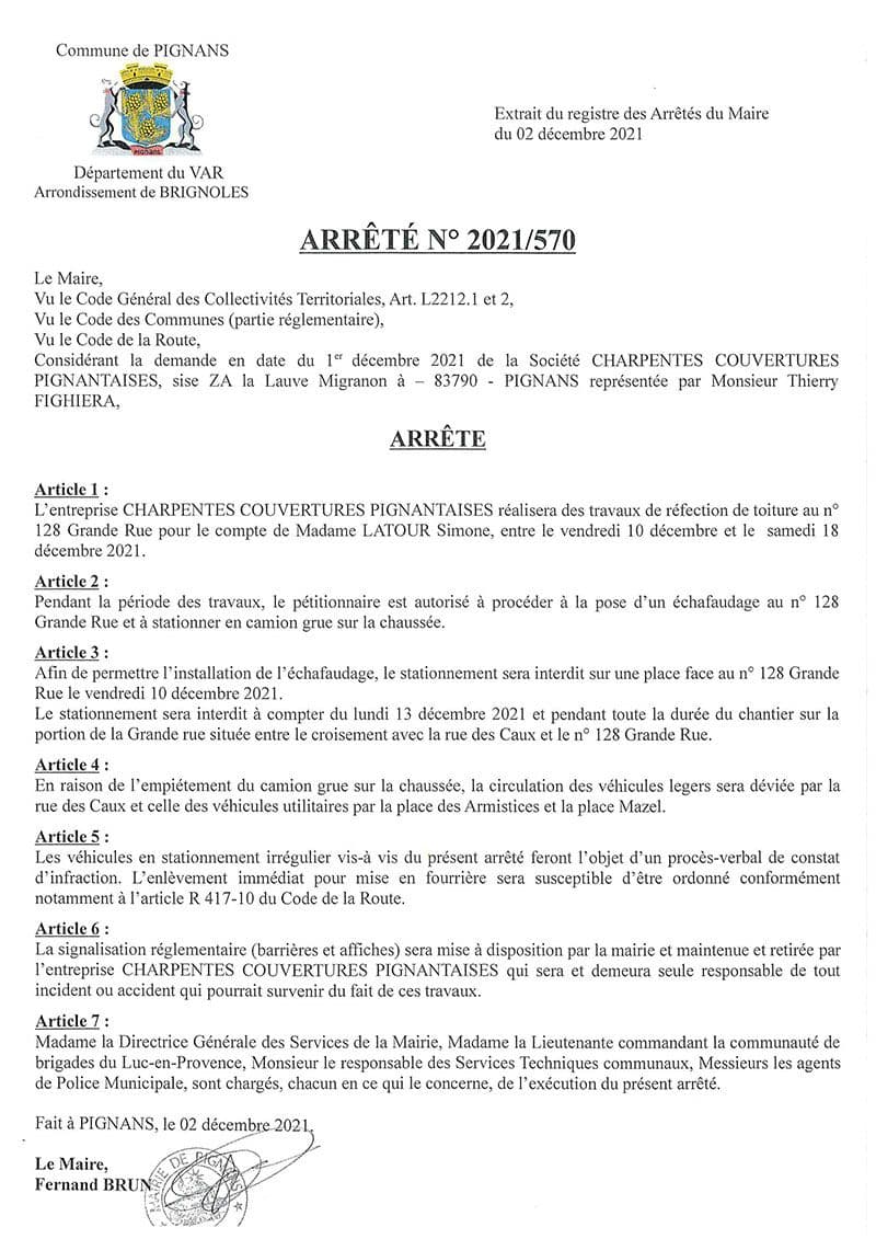 Affiche : Arrete 2021 570 travauxtoiture