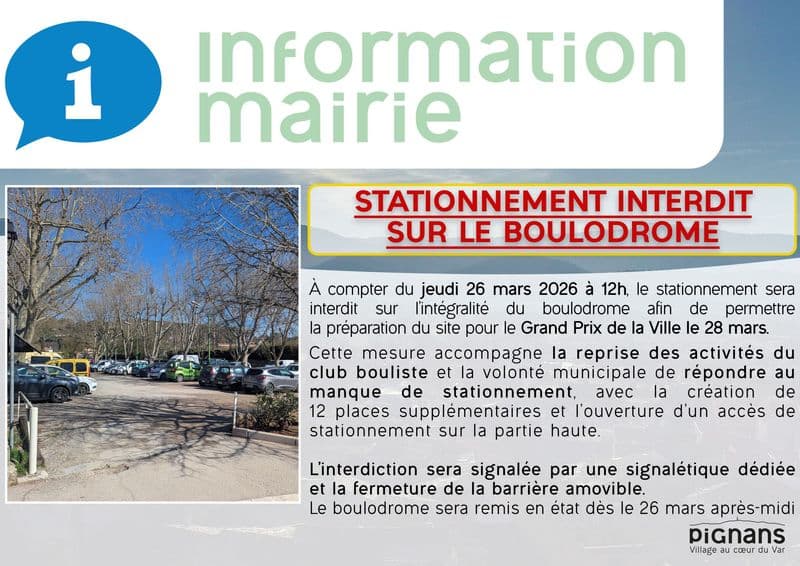 Information mairie fermeture boulodrome