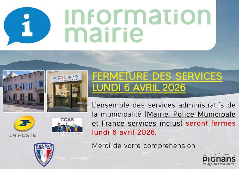 Information mairie fermeture services 1