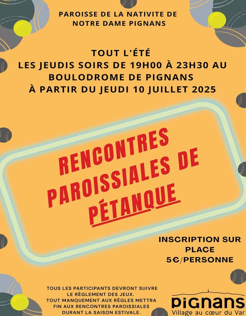 Petanque paroisse pignans 2025