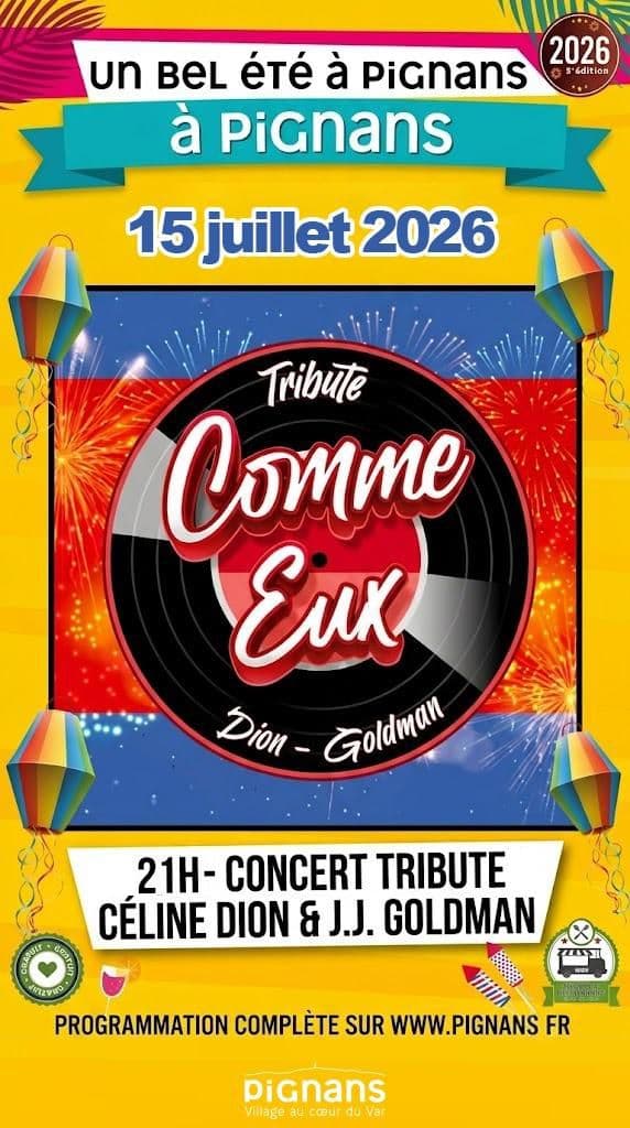 affiche du concert comme eux - hommage à Dion et Goldman